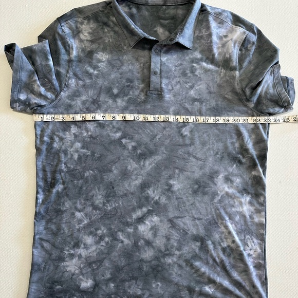 Lululemon Mens Evolution Polo *Wash in Diamond Dye Asphalt Grey Size Large EUC - Picture 10 of 12